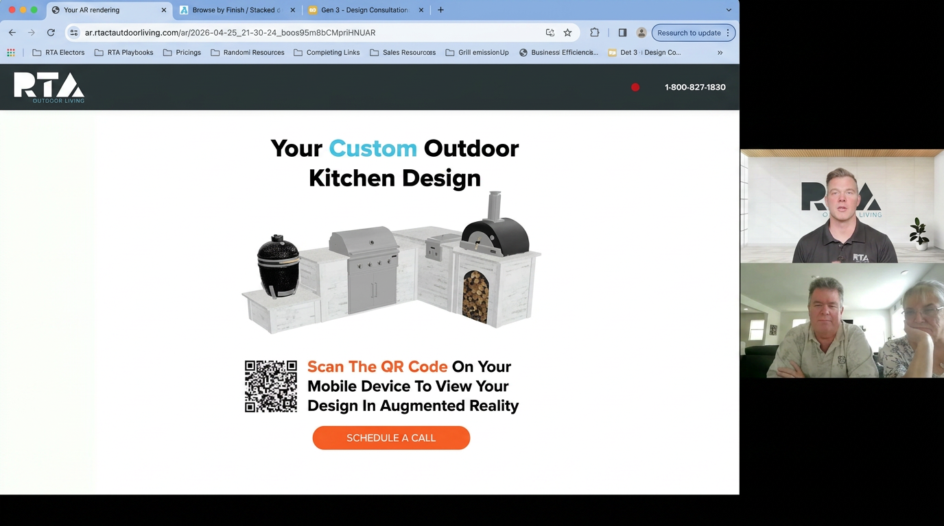 Custom outdoor kitchen design rendering